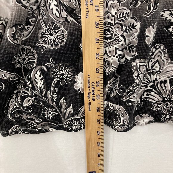 Alfred Dunner size 3X Gray Floral Paisley Stretch 3/4 Sleeve Comfy Preppy Top - Picture 4 of 8